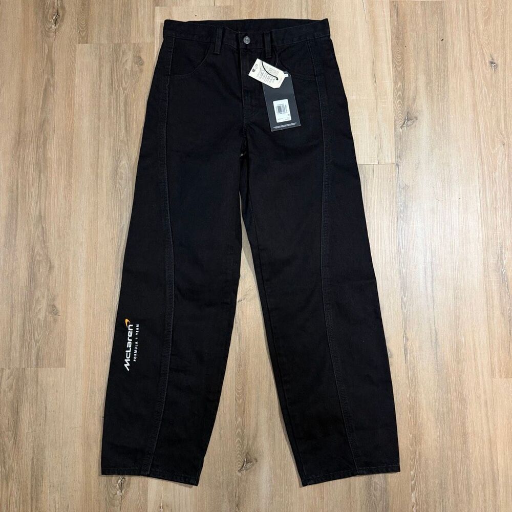 Levi’s x McLaren Formula 1 Team Jeans Black Denim Oversized Baggy Sz 26x31